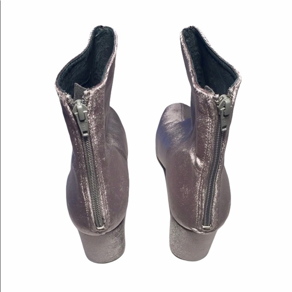 Free People 8 Cecile Velvet Gray Ankle Booties - Picture 6 of 9
